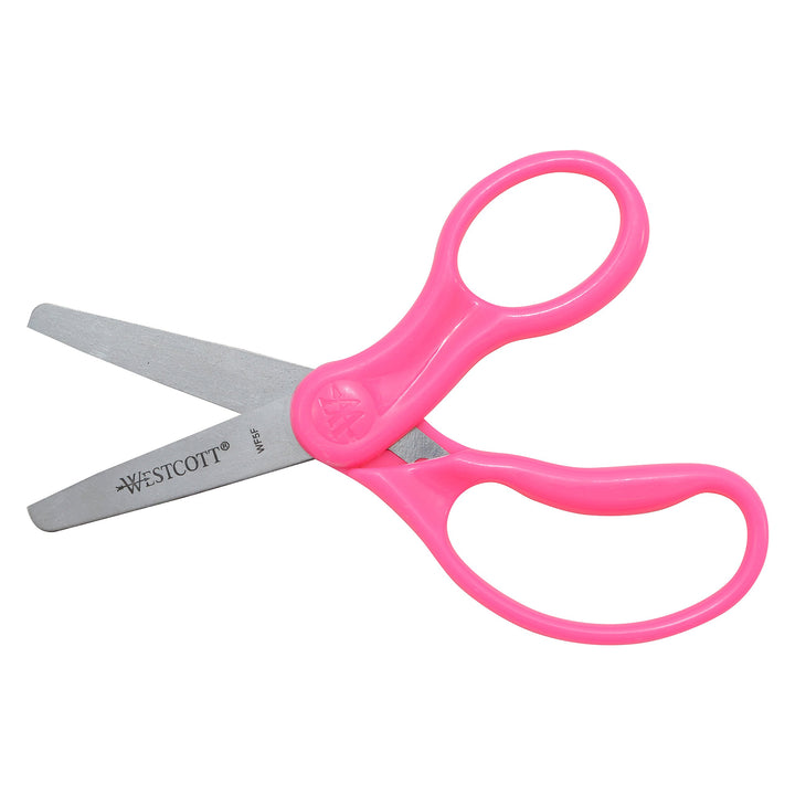 Westcott 13168 Right- and Left-Handed Scissors, Kids' Scissors, Ages 4-8, 5-Inch Blunt Tip, Assorted, 2 Pack