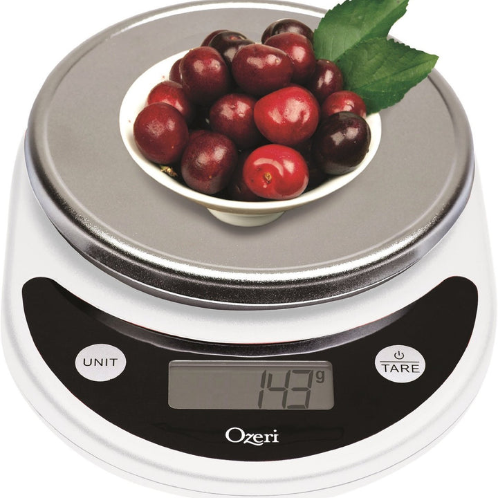 Ozeri Pronto Digital Multifunction Kitchen and Food Scale, Black on White