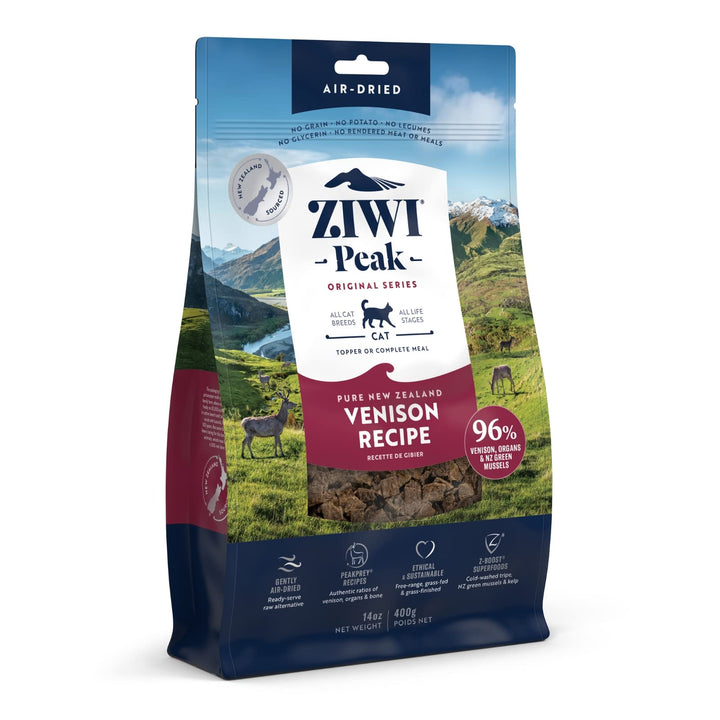 ZIWI Peak Air-Dried Cat Food – All Natural, High Protein, Grain Free & Limited Ingredient with Superfoods (Venison, 14 oz) Venison 14 Ounce (Pack of 1)