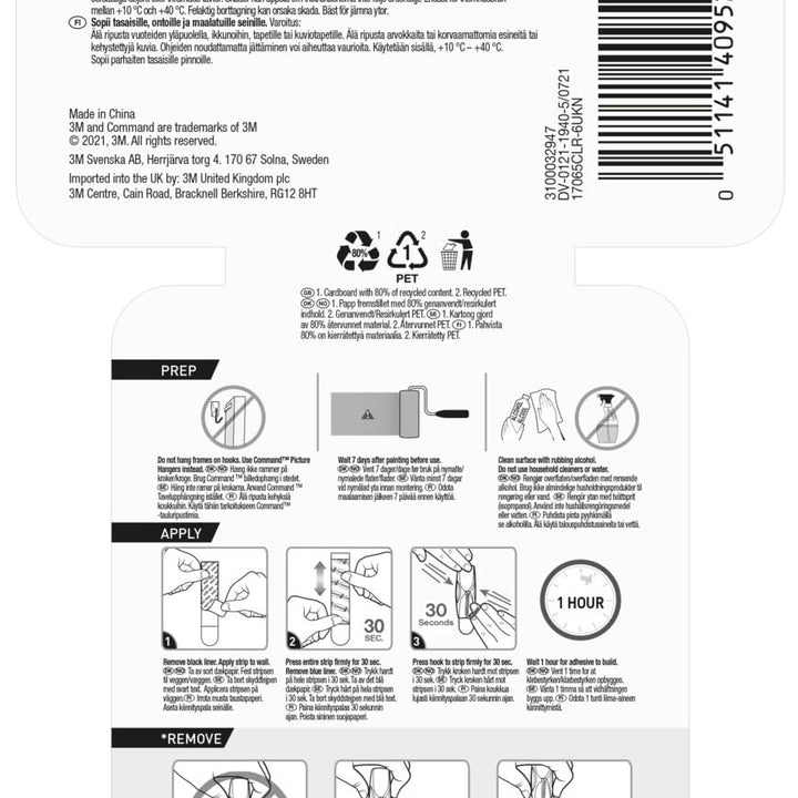 Command Medium Clear Wire Toggle Hooks, 6 Hooks and 8 Command Strips, Damage Free Hanging Wall Hooks with Adhesive Strips, Adhesvie Hooks for Hanging Christmas Decorations, Holds up to 2 lb