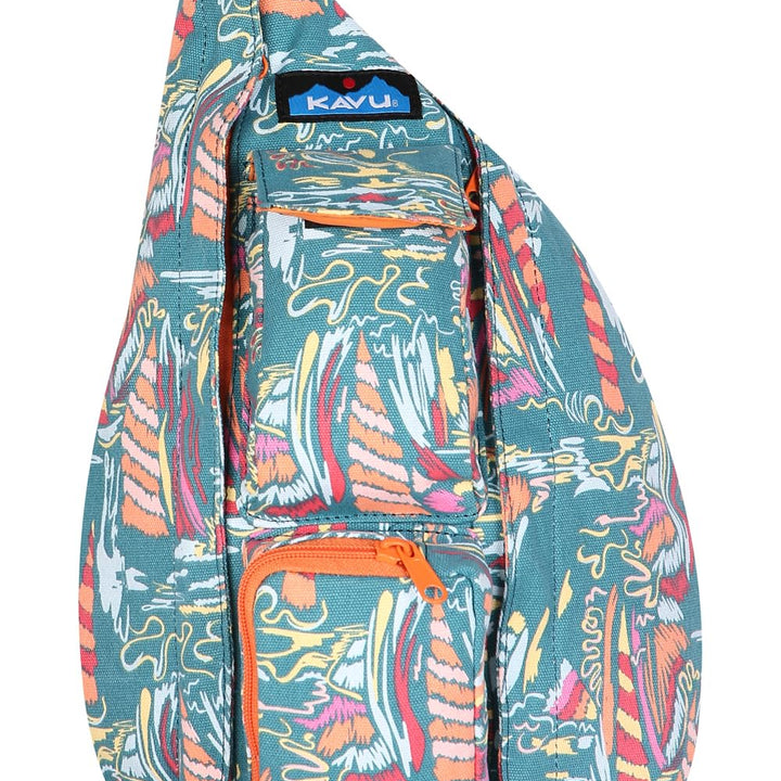 KAVU Mini Rope Bag Cotton Crossbody Sling One Size Beach Tie Dye