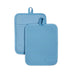 KitchenAid Ribbed Soft Silicone Water Resistant Pot Holder Set, Blue Velvet, 2 Piece Set