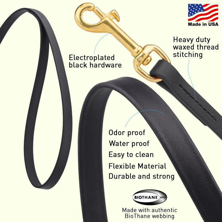 Viper Biothane Working Lead for Dogs 4ft, Black