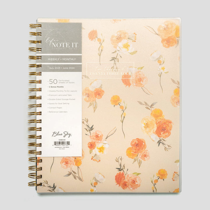 Blue Sky Life Note It 2023-2024 Academic Year Weekly and Monthly Planner Notes, 8.5" x 11", Frosted Cover, Wirebound, Hannah Frosted (142588-A24) 8.5" x 11"