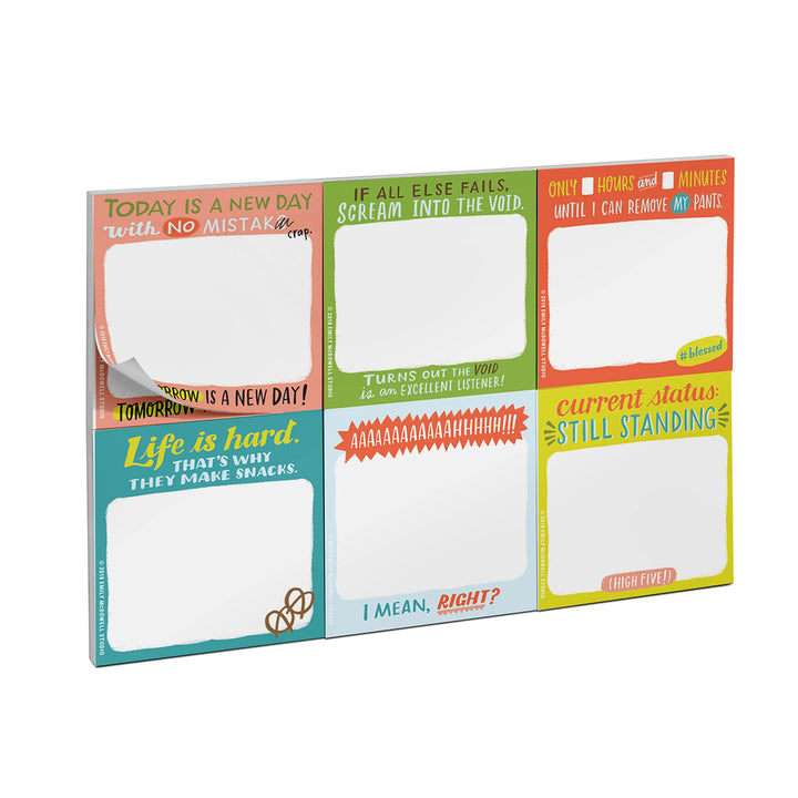 Em & Friends Daily Struggle Sticky Note Packet, 6 Sticky Note Pads Set, 2.75 x 2.75-Inches and 40-Sheets Each