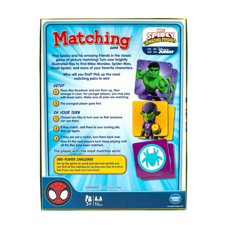 Marvel Matching Game by Wonder Forge | For Boys & Girls Age 3 to 5 | A Fun & Fast Disney Memory Game for Kids | Spider-Man, Captain America, Black Panther, Hulk, and more(Packaging may vary)