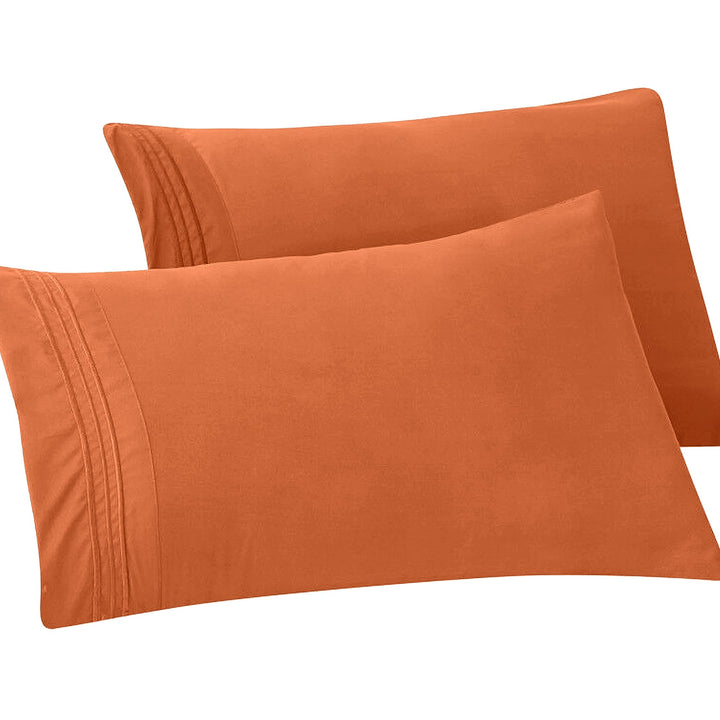 Elegant Comfort Solid Pillowcases 1500 Thread Count Egyptian Quality Microfiber - Smooth Weave, Wrinkle and Fade Resistant, Easy Slip-On, 2-Piece Set, King Pillowcase, Coral