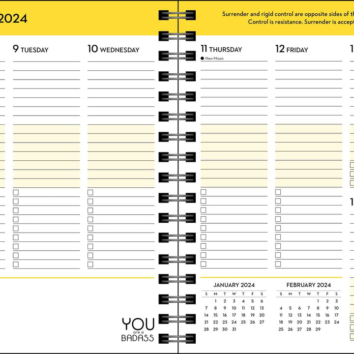 You Are a Badass Deluxe Organizer 17-Month 2023-2024 Monthly/Weekly Planner Cale