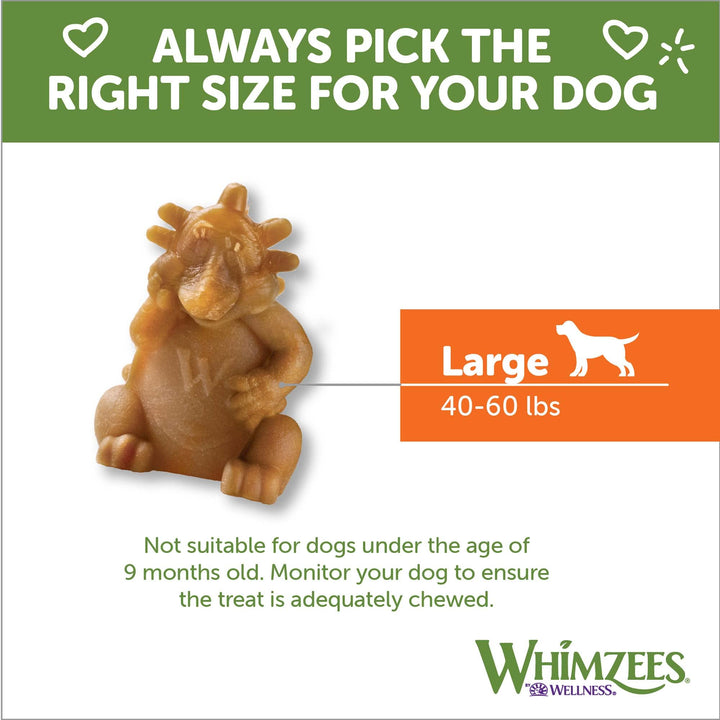 WHIMZEES by Wellness Hedgehog Natural Dental Chews for Dogs, Long Lasting Treats, Grain-Free, Freshens Breath, Large Breed, 6 Count