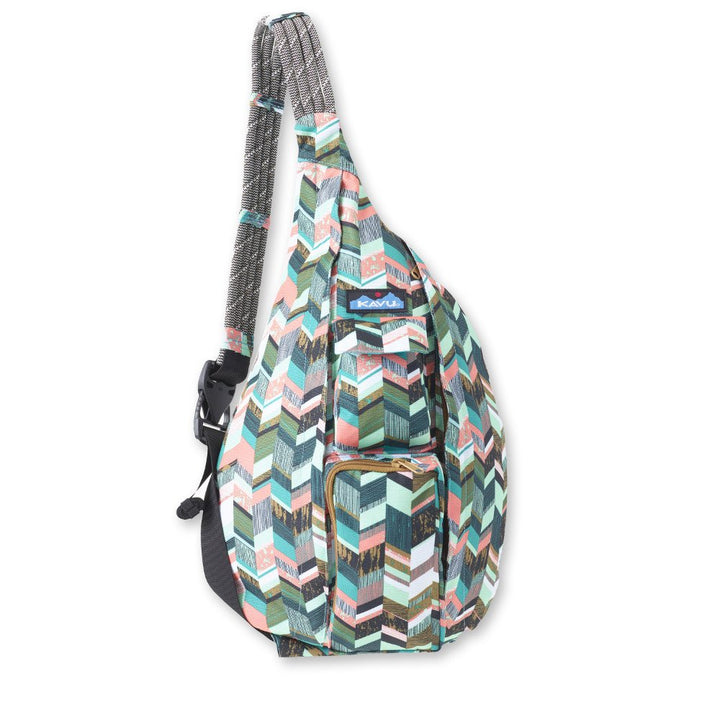 KAVU Original Rope Sling Bag Polyester Crossbody Backpack - Carbon Tribal One Size