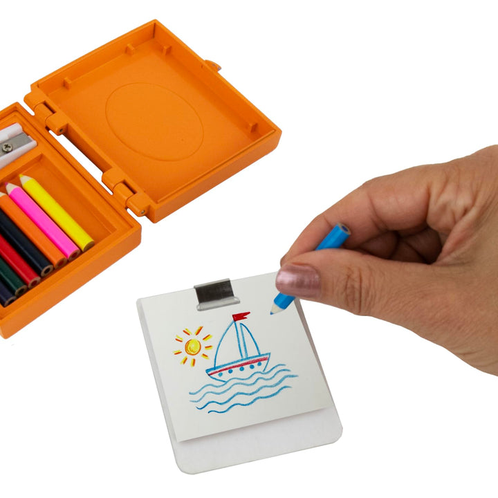 World's Smallest You Create Artist Drawing Kit. Miniature Creative Art Craft Set. Includes: 6 Color Pencils, Sharpener, Eraser, Pad, and Drawing Board/Easel.