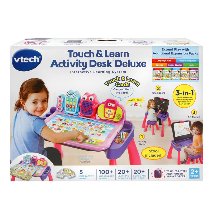 VTech Touch and Learn Activity Desk Deluxe, Pink Standard Packaging