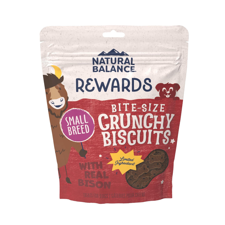 Natural Balance Limited Ingredient Rewards Crunchy Biscuits, Bite-Size Grain-Free Dog Treats for Small-Breed Dogs, Made with Real Venison, 8 Ounce (Pack of 1)