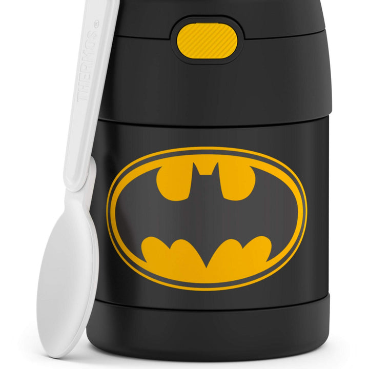 THERMOS FUNTAINER 10 Ounce Stainless Steel Vacuum Insulated Kids Food Jar with Spoon, Batman