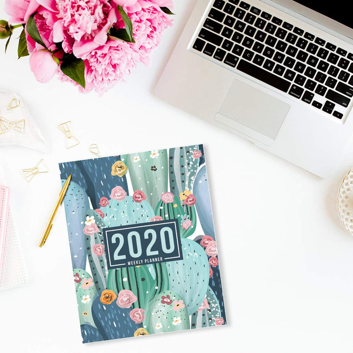 2020 Weekly Planner: January 1, 2020 to December 31, 2020: Weekly & Monthly View Planner, Organizer & Diary: Cactus Art in Greens 807-5