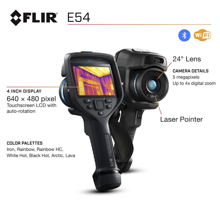 FLIR E54 Advanced Thermal Imaging Camera with 24° Lens, 320x240, -20°C to +650°C