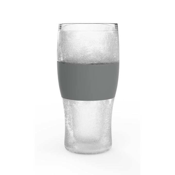 Host FREEZE Beer Glasses, Frozen Beer Mugs, Freezable Pint Glass Set, Insulated Beer Glass, Double Walled Insulated Glasses, 16oz, Grey 1 Count (Pack of 1) Gray