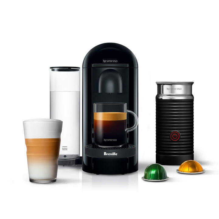 Nespresso Vertuo Plus Deluxe Coffee and Espresso Maker by Breville, Black Machine