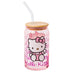 Silver Buffalo Sanrio Hello Kitty Glass Tumbler with Bamboo Lid and Glass Straw, 16 Ounces Multicolor