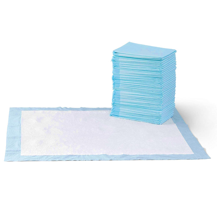 Basics Absorbent Dog and Puppy Pee Pads with 5-Layer Leak-Proof Design and Quick-Dry Surface for Potty Training, Heavy Duty Absorbency, Giant, 27.5 x 44 Inch - Pack of 30, Blue & White Giant (30 Count)