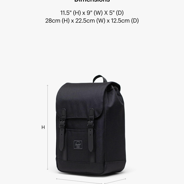 Herschel Supply Co. Herschel Retreat Mini Backpack, Black Tonal, One Size