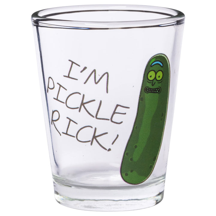 Silver Buffalo Rick and Morty Character Phrases 4-Pack Mini Glass Set, 1.5-Ounce