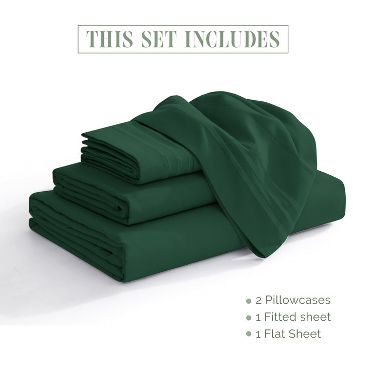 Elegant Comfort Luxury 1500 Premium Hotel Quality Microfiber 4-Piece Sheet Set - Soft, All Around Elastic 18-24 Inches Deep Fitted Sheet - Extra Deep Pocket Sheets, Full, Sage/Green Full - EXTRA DEEP Pocket