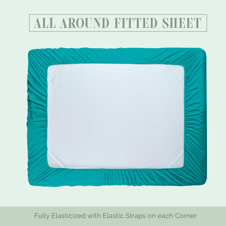 Elegant Comfort 1500 Premium Hotel Quality 18-24 Inches Deep - Extra Deep Pocket Single Fitted Sheet for High Mattress, Luxury and Softest, Smart Pocket - Wrinkle Free, California King, Marine Teal Cal King - EXTRA DEEP Pocket