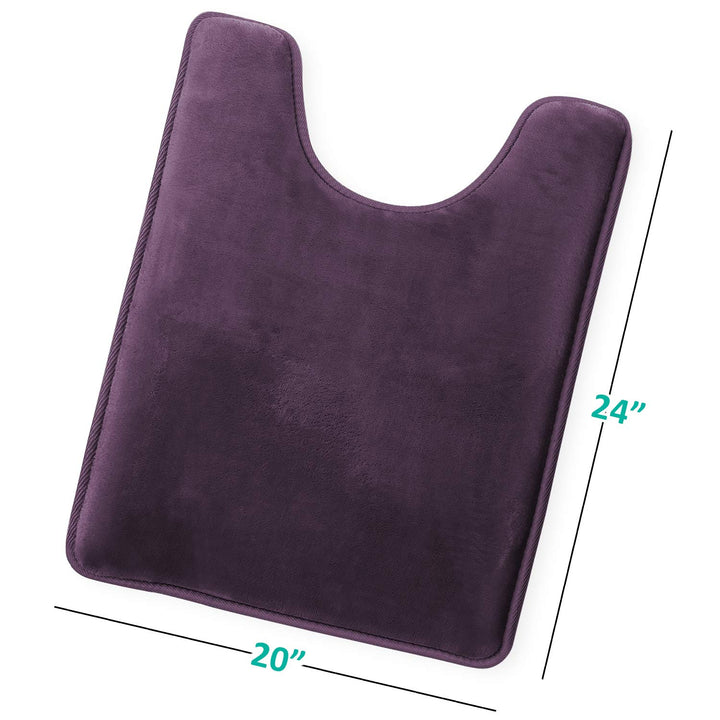 Clara Clark 3 Piece Bathroom Rugs Bath Mat Set, Velvet Memory Foam Bath Mats for Bathroom - Non-Slip, PVC Backing Bath Rugs, Washable Bathroom Rug Mats - Dries Quickly, Lavender Bathroom Rug Set Solid 3 Piece Set Lavender Dream