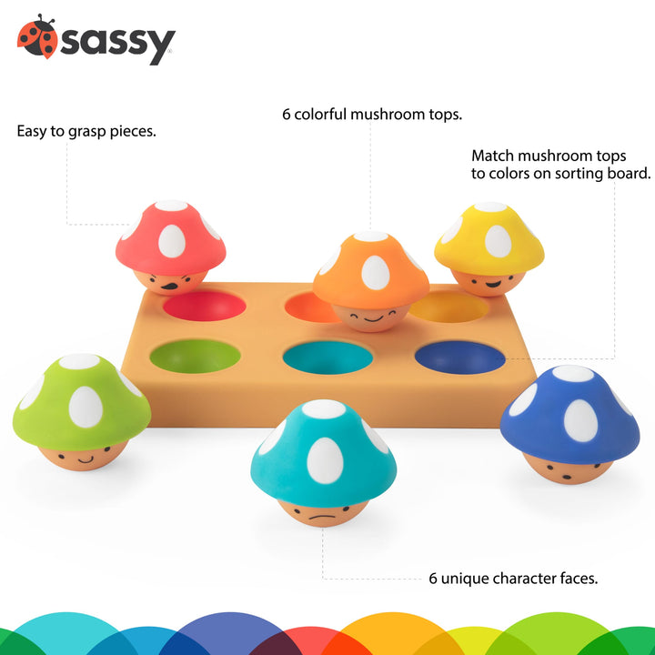 Sassy Mischievous Matching Mushrooms | Sorting Board | 12+ Months