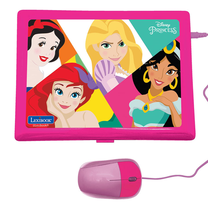 Lexibook, Educational and Bilingual Laptop Spanish/English, Girls Toy with 124 Activities to Learn, Play Games and Music, Pink, JC598DPi2 Disney Princess