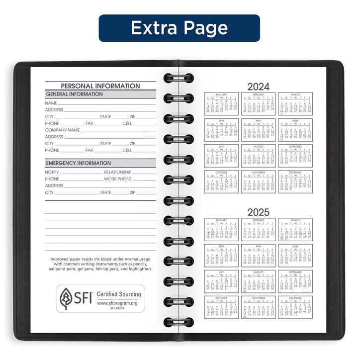 AT-A-GLANCE 2024 Weekly Planner, 2-1/2" x 4-1/2", Pocket Size, Black (700350524) 2024 Old Edition