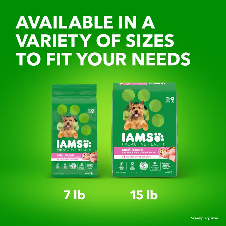 IAMS Small & Toy Breed Adult Dry Dog Food for Small Dogs with Real Chicken, 7 lb. Bag 7 Pound (Pack of 1)