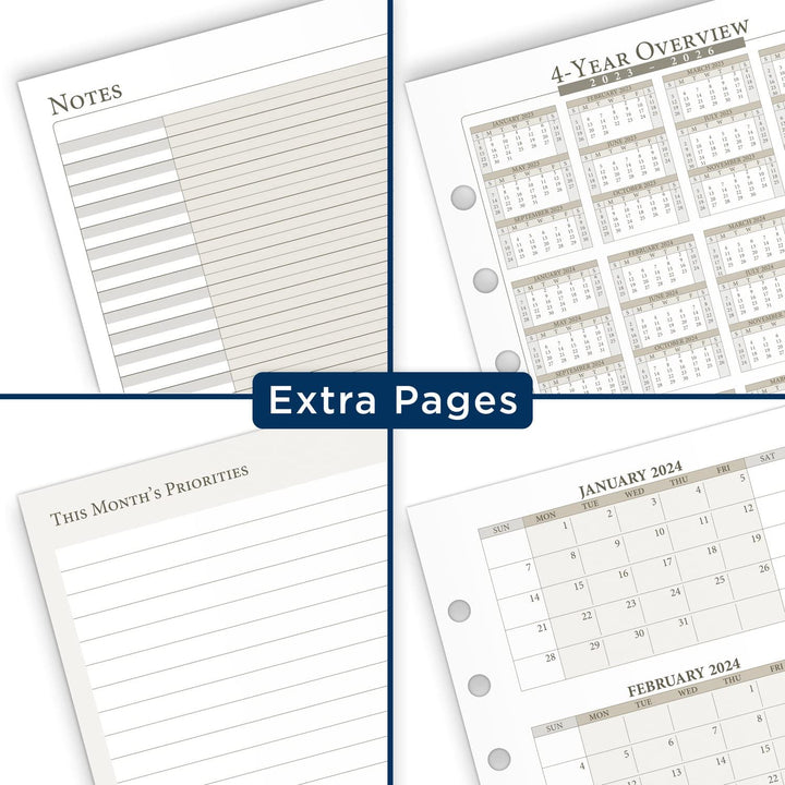 AT-A-GLANCE 2024 Weekly & Monthly Planner Refill, 5-1/2" x 8-1/2", Desk Size, Column Style, Loose-Leaf (481-485-24) Size 4 Column Style 2024 Old Edition