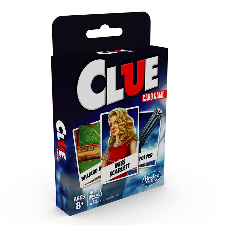 Clue Card Game, 3-4 Player Strategy Game, Travel Games, Christmas Stocking Stuffers for Kids Ages 8 and Up (Pack of 2) 1 Count (Pack of 2) Clue