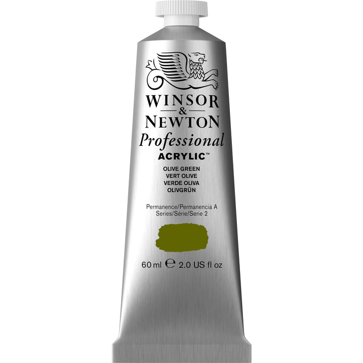 Winsor & Newton Professional Acrylic Paint, 60ml (2-oz) Tube, Olive Green 2-oz Tube