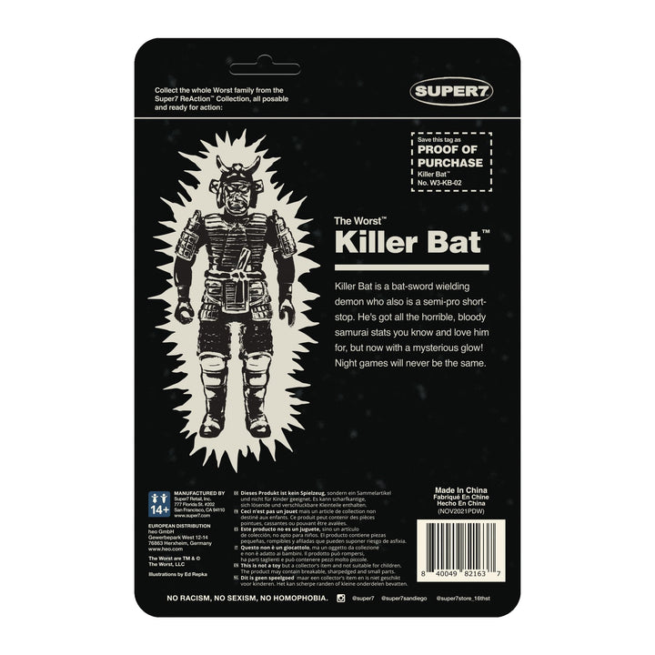 Super7 The Worst Killer Bat (Monster Glow) - 3.75" The Worst Action Figure with Accessory Collectibles and Retro Toys 3.75-INCH