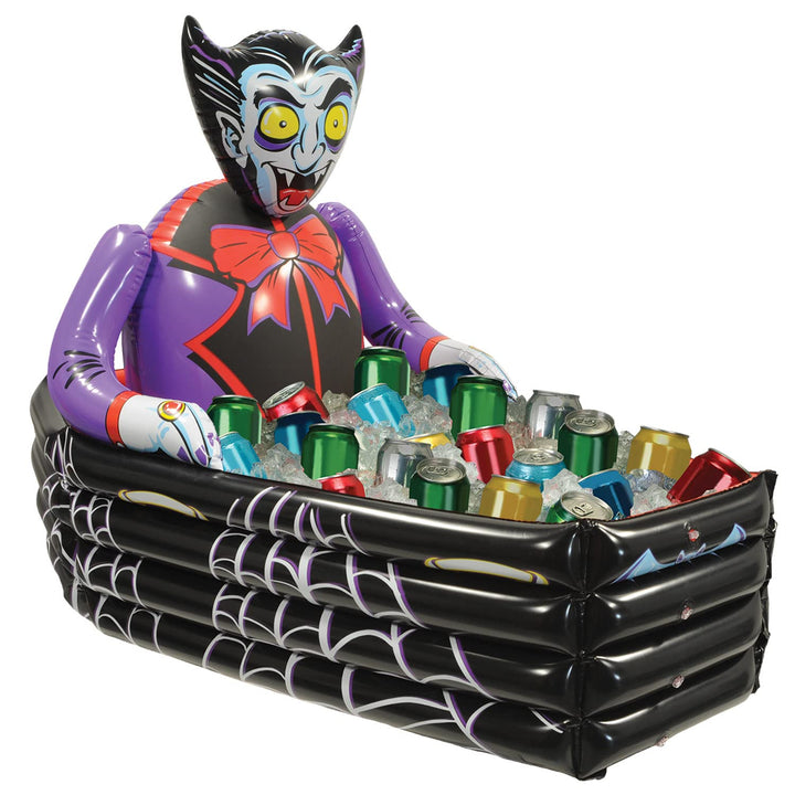 Beistle Inflatable Cooler - Drink Containers for Parties, Beverage Cooler, Spooky Decor: Halloween Vampire & Coffin Cooler - 2 Piece