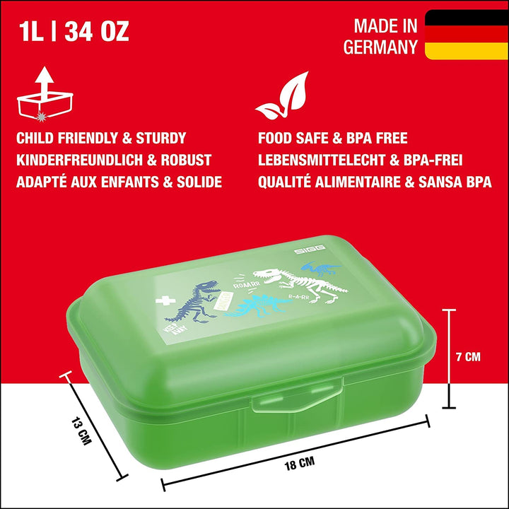 SIGG - Kids Lunch Box VIVA - Made in Germany - Dishwasher Safe - Food Containers for School, Daycare - Gifts Boys, Girls Jurassica