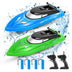 2-Pack RC Boats for Pools and Lakes - High-Speed 10km/H, 2.4GHz Remote Control Boats for Kids and Adults, 4 Rechargeable Batteries Included