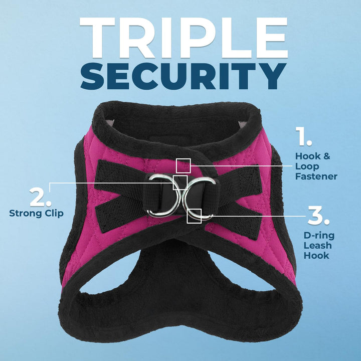 Voyager Step-In Plush Dog Harness – Soft Plush, Step In Vest Harness for Small and Medium Dogs by Best Pet Supplies - Harness (Red Rose Plush), XL (Chest: 20.5 - 23") Harness (Red Rose Plush) XL (Chest: 20.5 - 23")