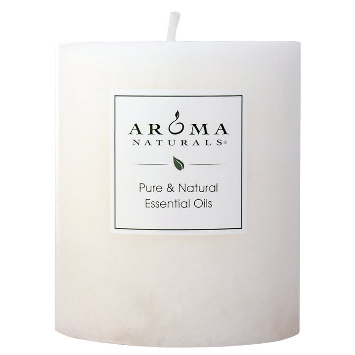 Aroma Naturals Holiday Juniper, Spruce and Basil Essential Oil Pillar Candle, Fresh Forest, 3 inch x 3.5 inch Juniper, Spruce & Basil 3" x 3.5" Pillar