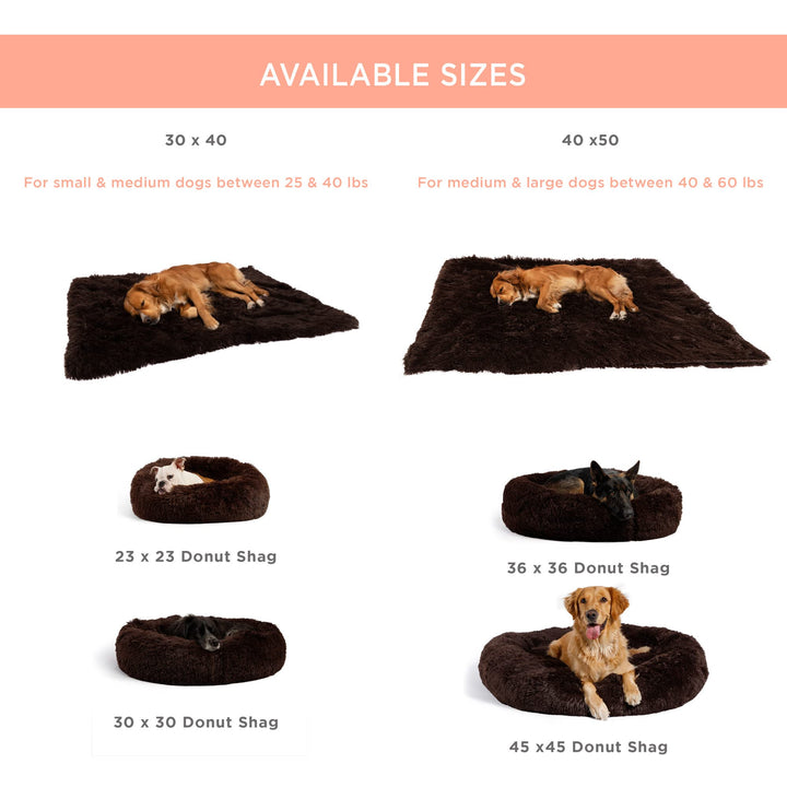 Best Friends by Sheri Calming Shag Fur Pet Throw Blanket, Dark Chocolate, 40"x50" Dark Brown 40" x 50"