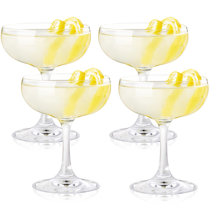 True Coupe Cocktail Glasses, Barware Drinking Glasses, Martini Daiquiri Manhattan, Coupe Glasses Set of 4, Clear Martini Coupe Glasses
