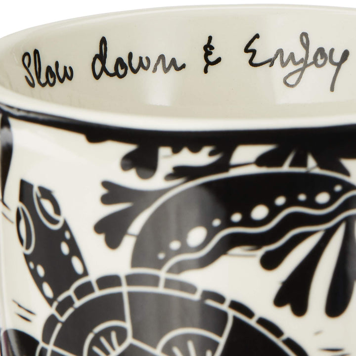 Karma Gifts 16 oz Black and White Boho Mug Sea Turtle - Cute Coffee and Tea Mug - Ceramic Coffee Mugs for Women and Men, 1 Count (Pack of 1) 1 Count (Pack of 1)