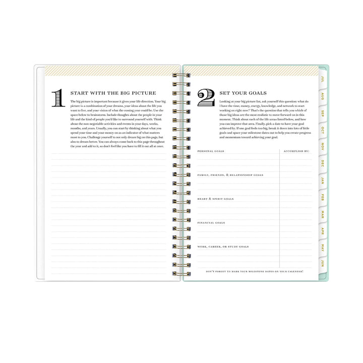 Blue Sky Day Designer for 2023-2024 Academic Year Weekly and Monthly Planner, 5' x 8', Frosted Cover, Wirebound, Secret Garden Mint (137900-A24) 5" x 8" Old Version