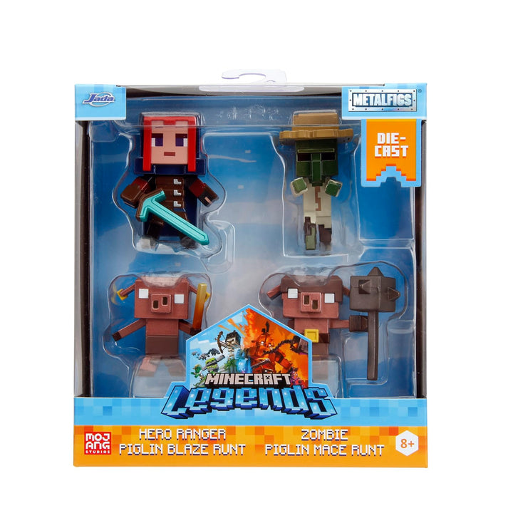 Minecraft Legends 2.5" 4-Pack Die-Cast Figures, Toys for Kids and Adults