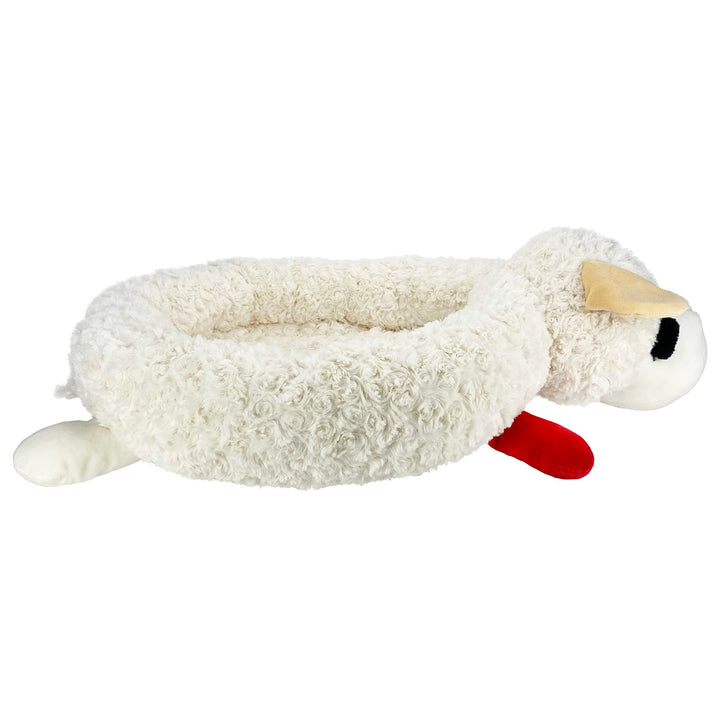 Multipet Lamb Chop Bed for Dogs, White, 27.0" L x 18.5" W x 5.5" Th 27.0"L x 18.5"W x 5.5"Th Soft Dog Bed (White)