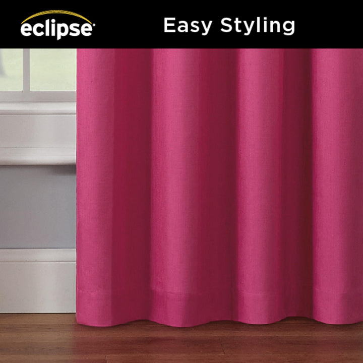 Eclipse Kendall Blackout Curtain, Thermal Insulated Grommet Window Panel, Noise Reducing Curtains for Bedroom, Living Room or Nursery, (1 Panel), 63 in Long x 42 in Wide, Raspberry 63" x 42" Hot Pink Solid