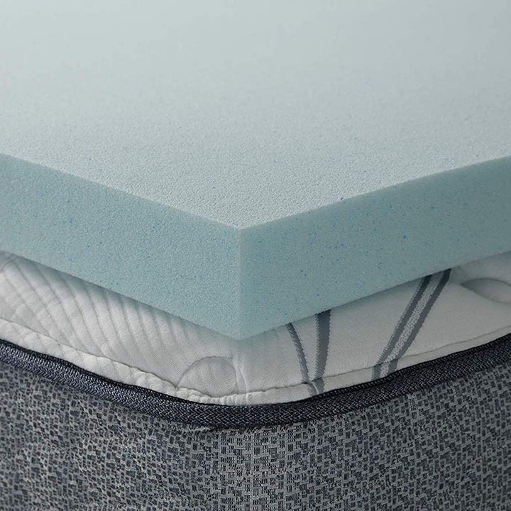 Serta ThermaGel Cooling, Pressure-Relieving Memory Foam Mattress Topper, 2 Inch, Twin, Blue Twin 74"x38"x2"